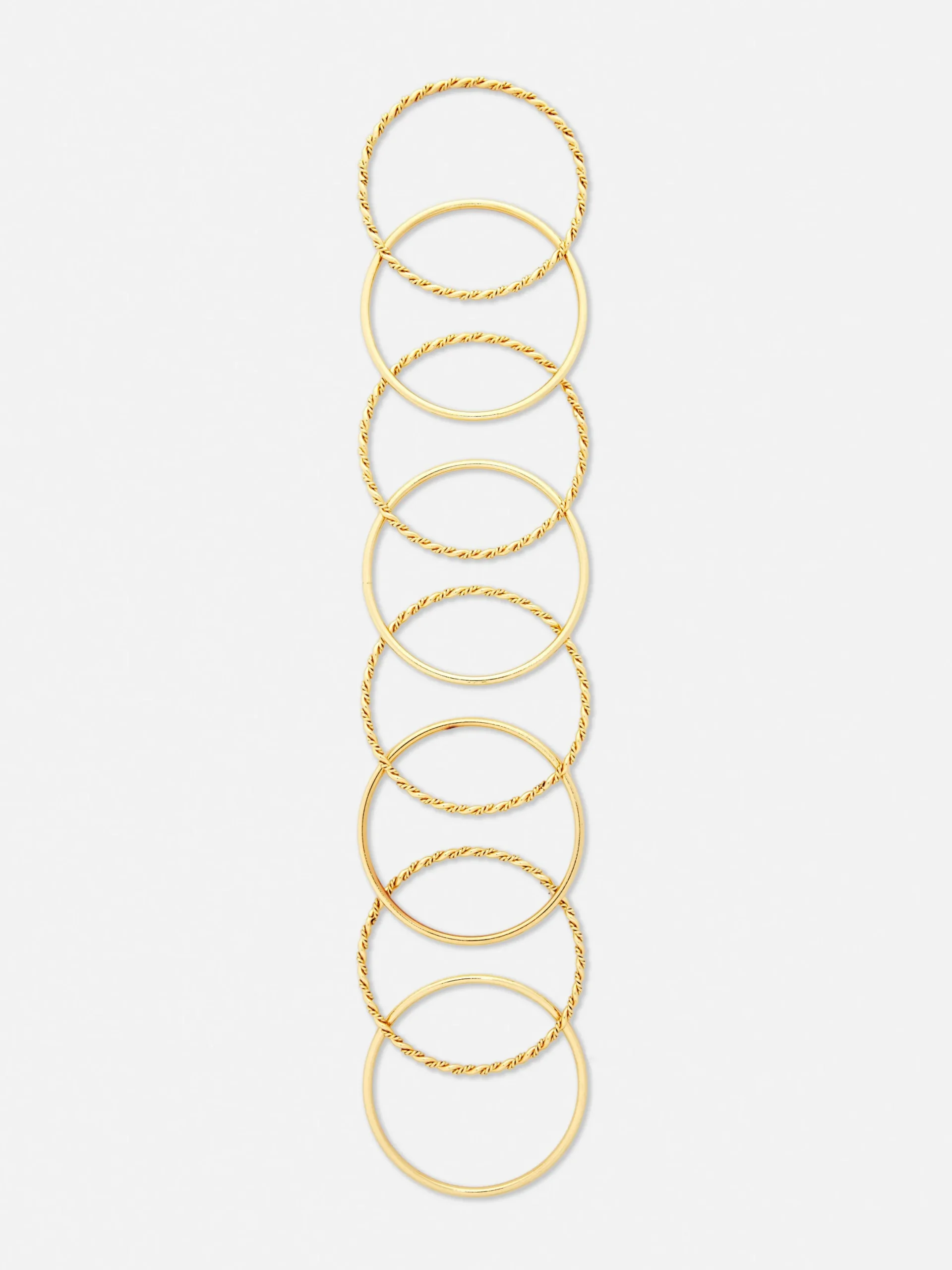Schmuck|Primark Strukturierte Armreifen, 8er-Pack Gelb