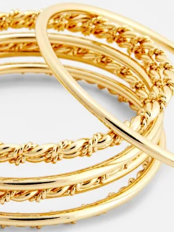 Schmuck|Primark Strukturierte Armreifen, 8er-Pack Gelb