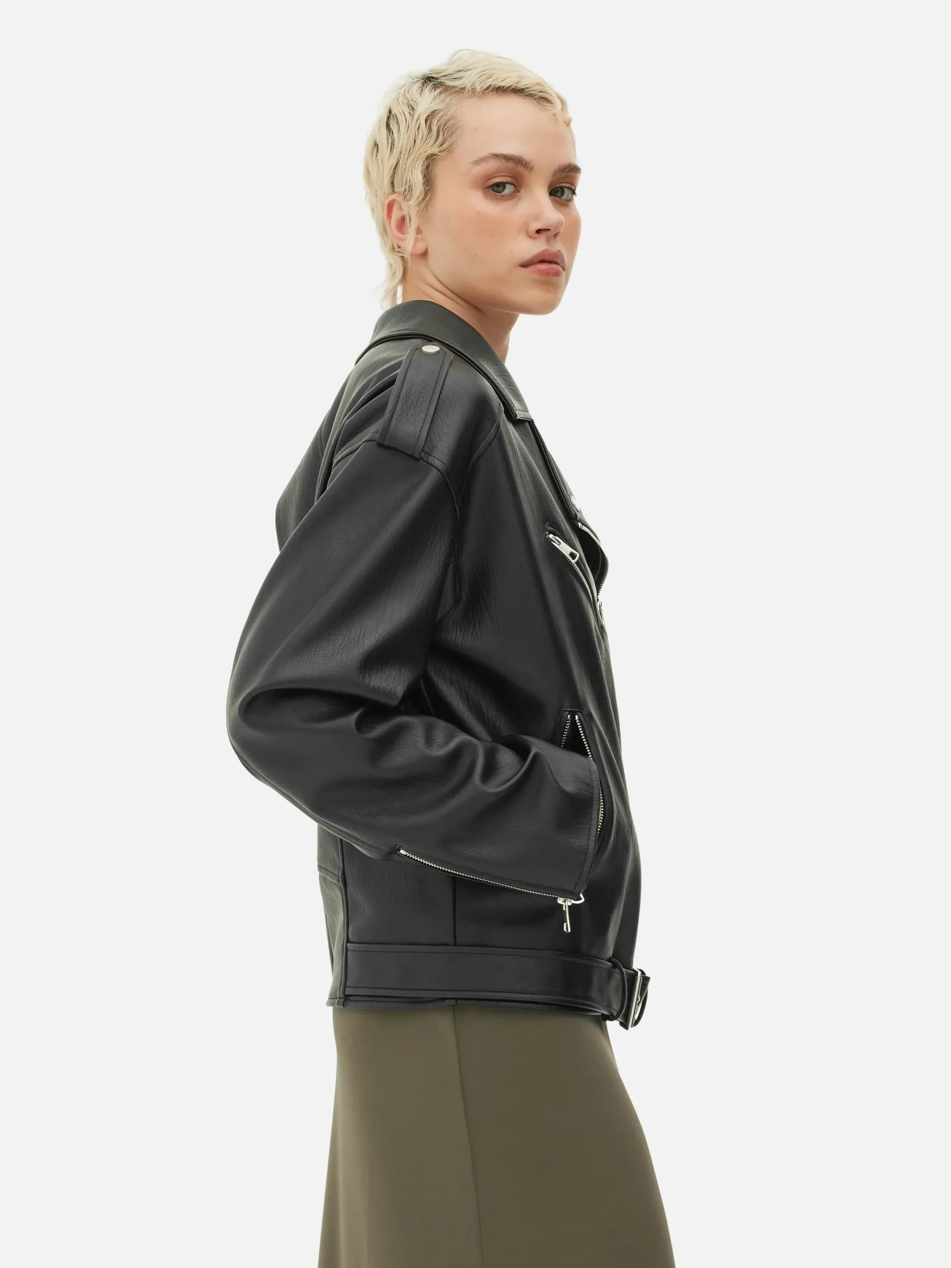 Jacken Und Mäntel|Primark Strukturierte Bikerjacke Schwarz