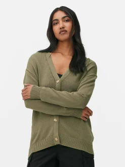 Pullover Und Cardigans|Primark Strukturierter Cardigan Im Boyfriend-Look Khakifarben