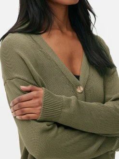 Pullover Und Cardigans|Primark Strukturierter Cardigan Im Boyfriend-Look Khakifarben