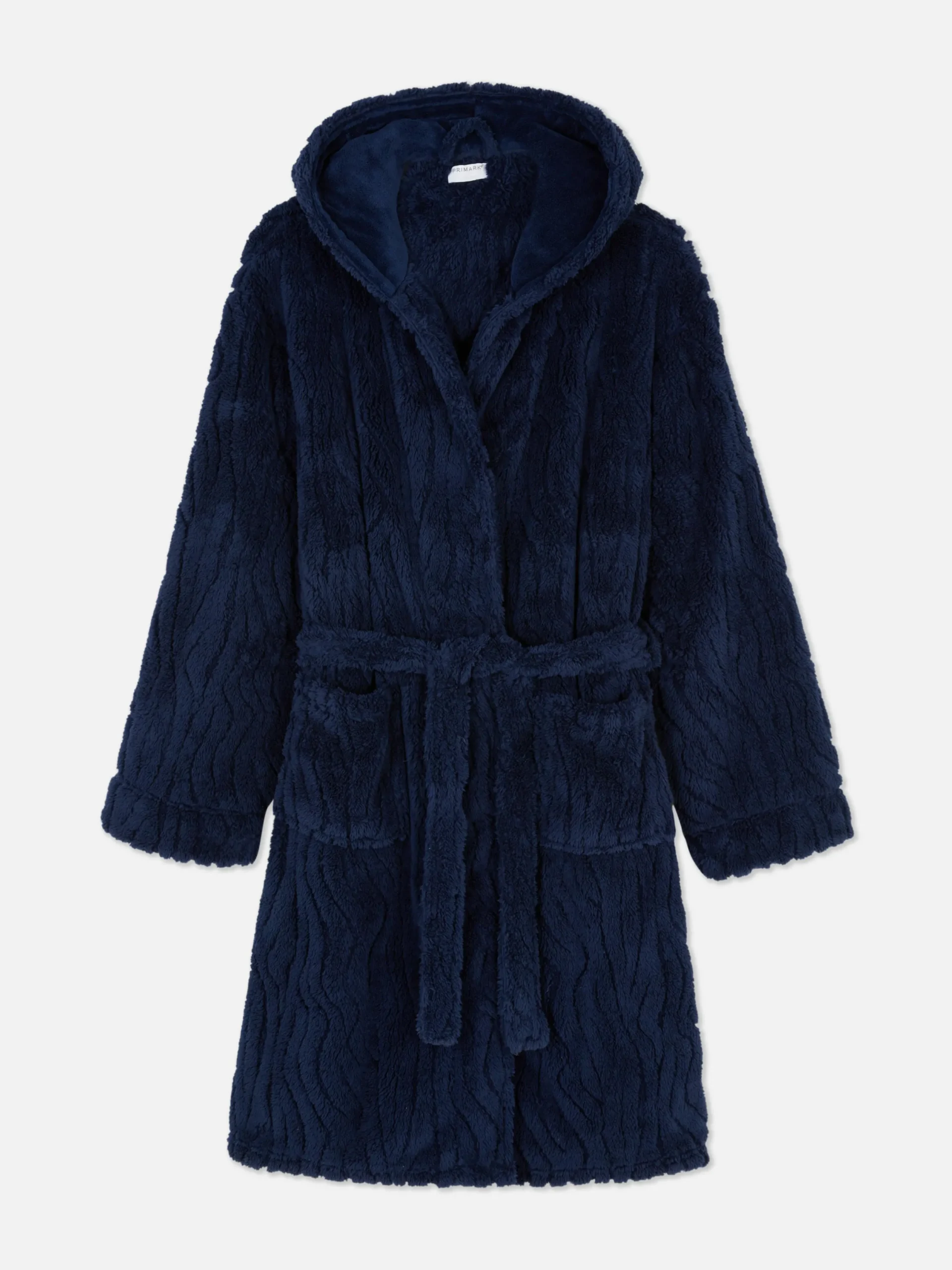 Schlafanzüge|Primark Strukturierter Fleece-Bademantel Marineblau