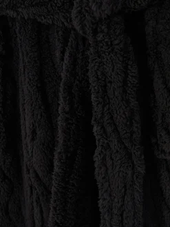 Schlafanzüge|Primark Strukturierter Fleece-Bademantel Schwarz