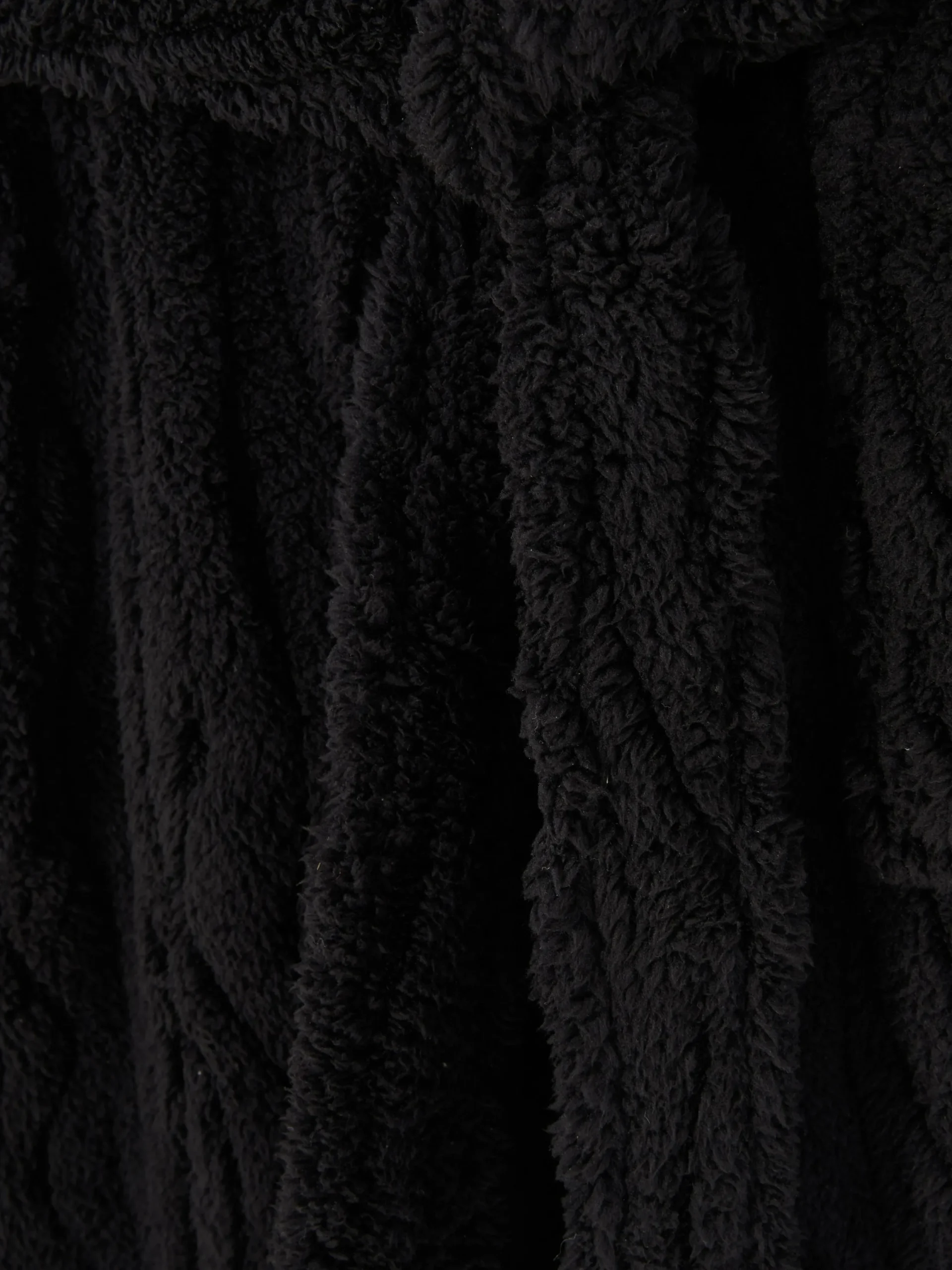 Schlafanzüge|Primark Strukturierter Fleece-Bademantel Schwarz