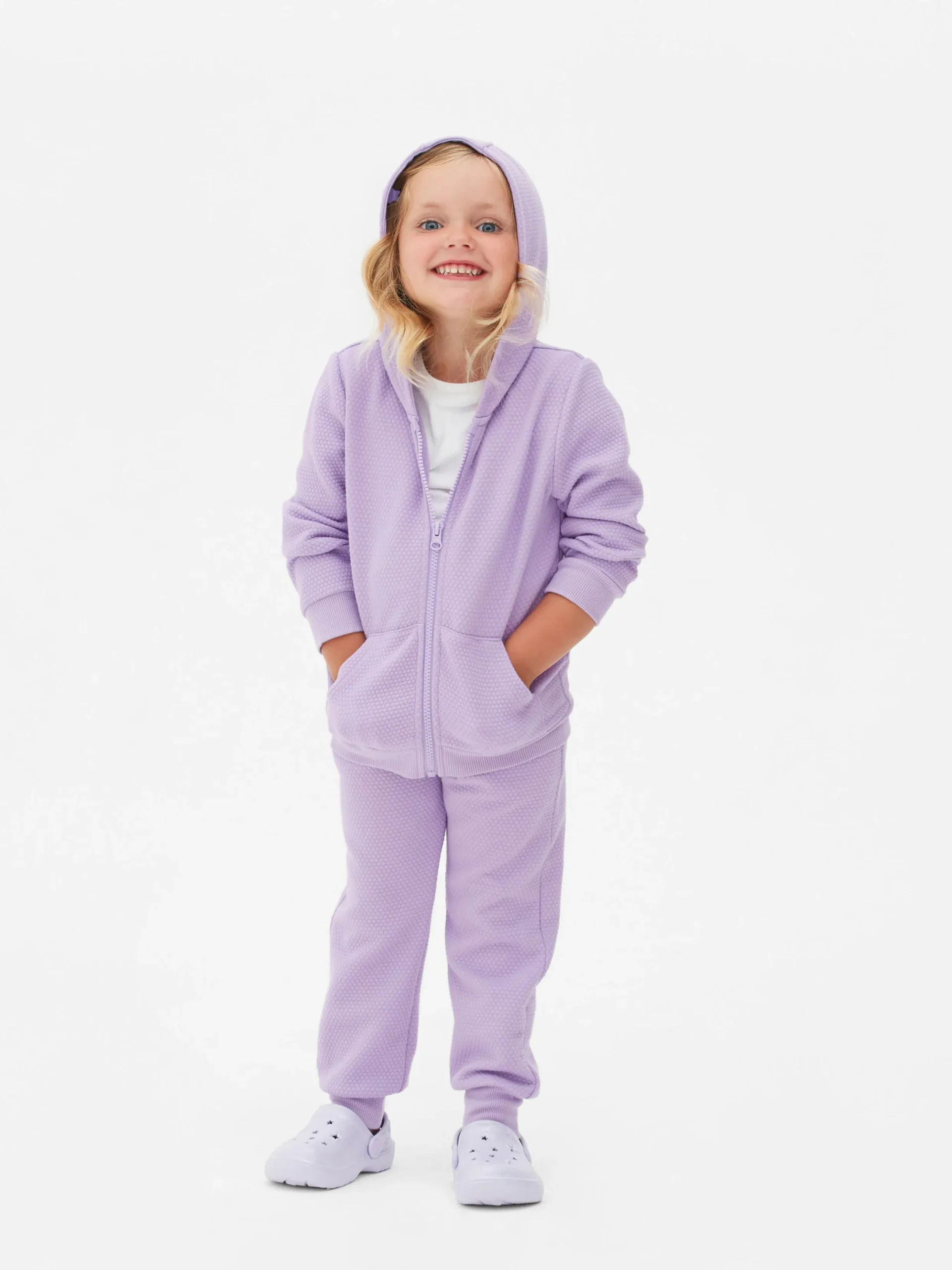 Hoodies Und Sweatshirts|Primark Strukturierter Hoodie Mit Reißverschluss Lilafarben