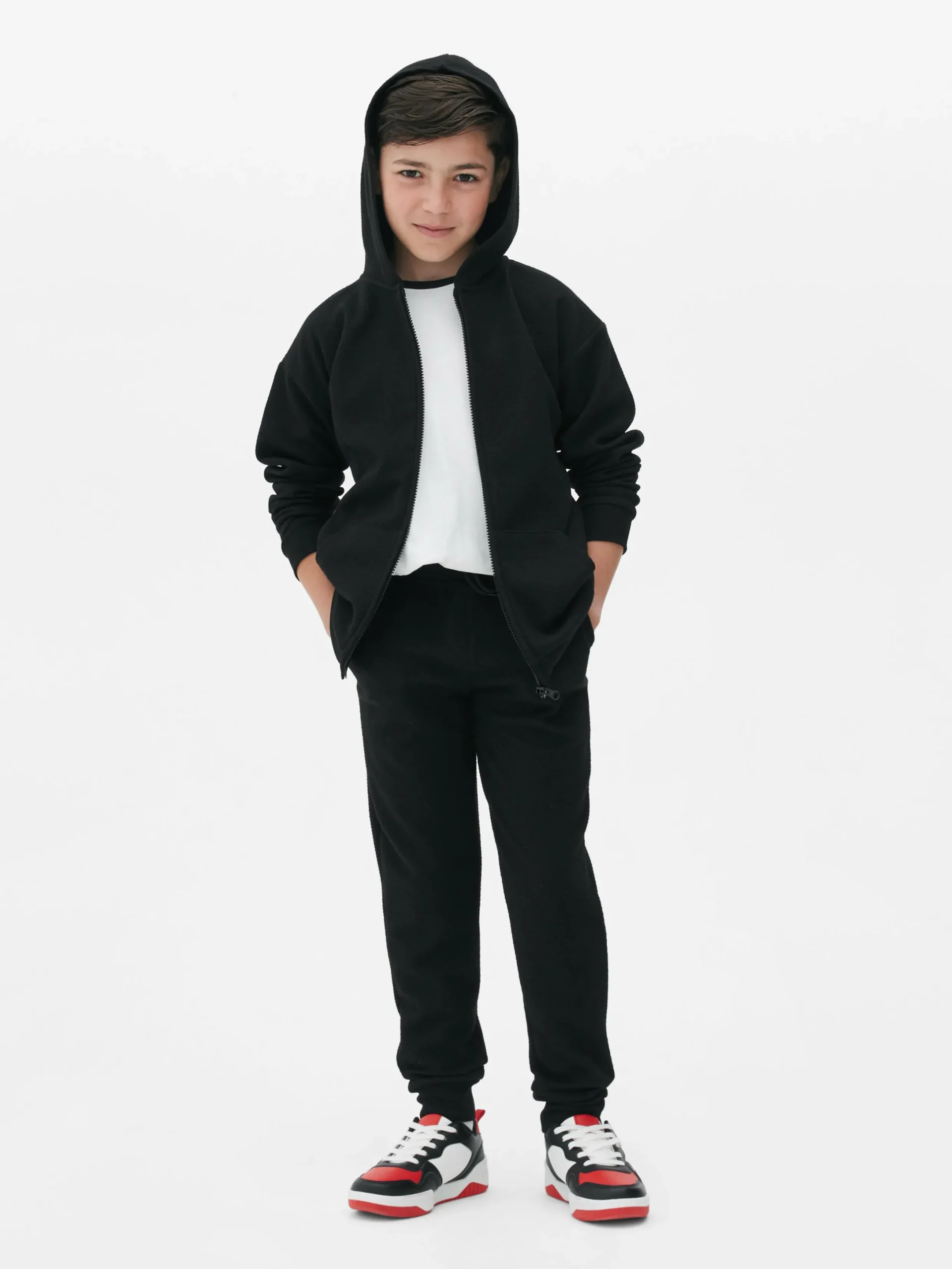 Hoodies Und Sweatshirts|Primark Strukturierter Hoodie Mit Reißverschluss Für Jungen Schwarz