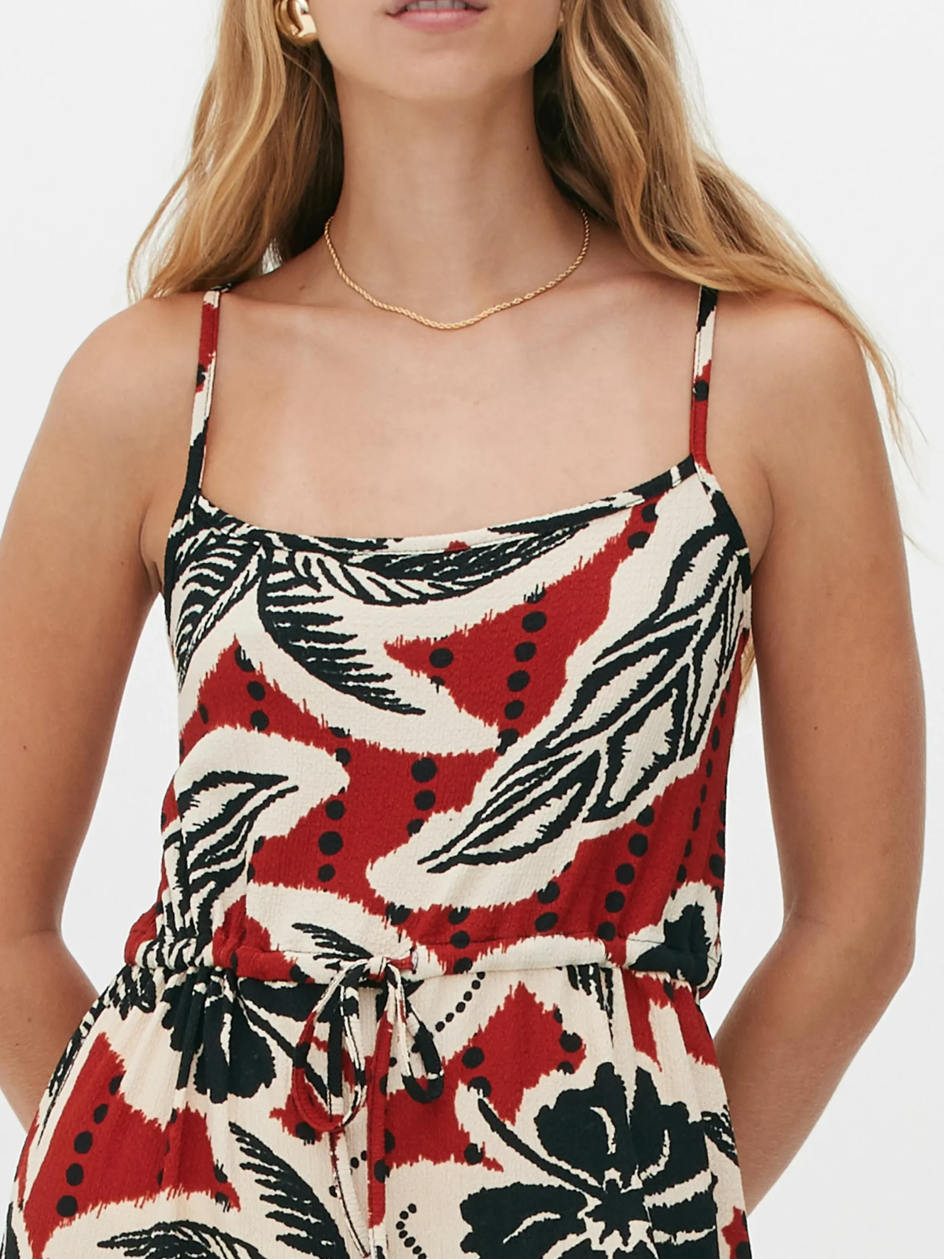 Jumpsuits Und Playsuits|Primark Strukturierter Krepp-Jumpsuit Zum Binden Rot