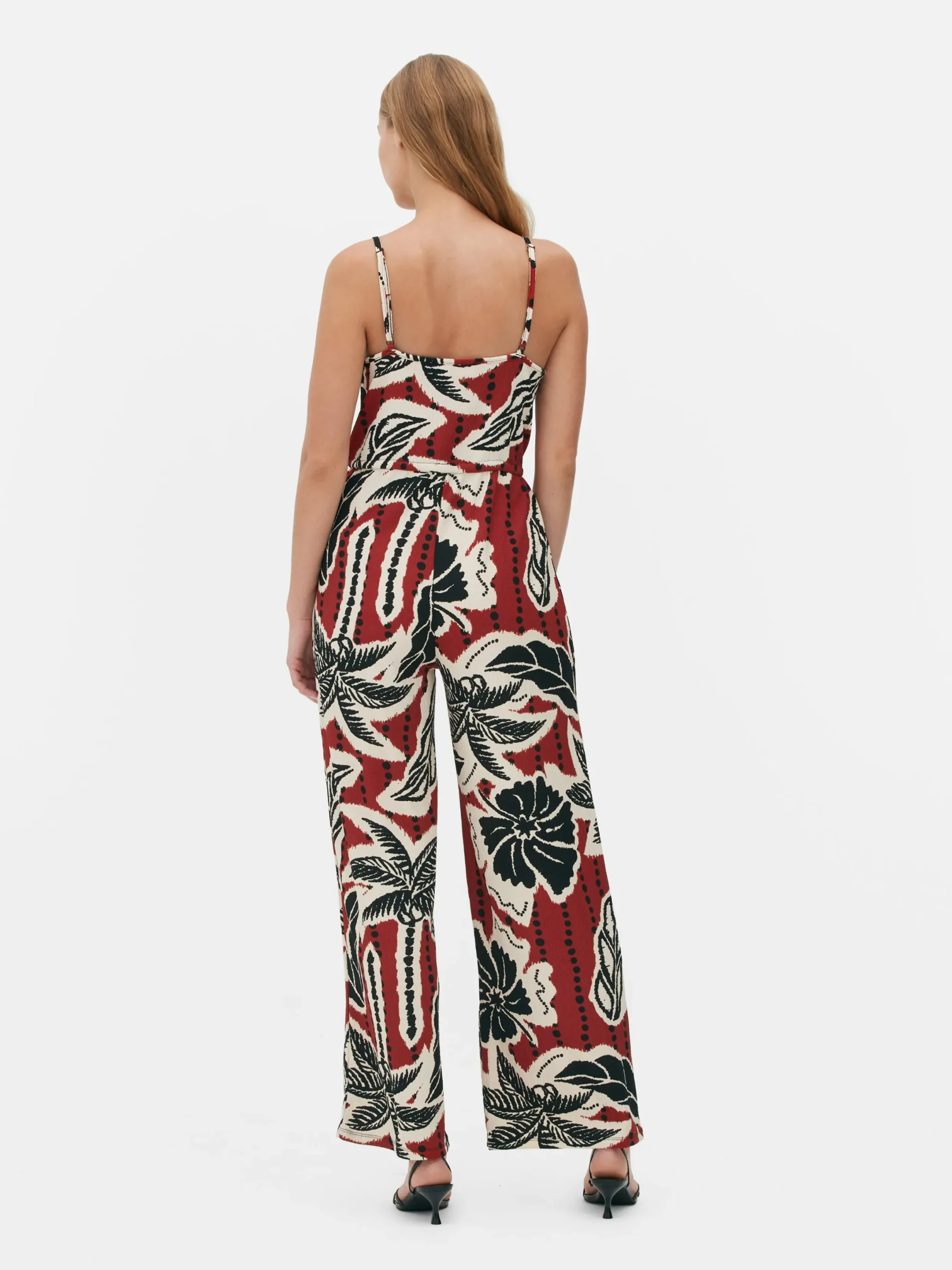 Jumpsuits Und Playsuits|Primark Strukturierter Krepp-Jumpsuit Zum Binden Rot
