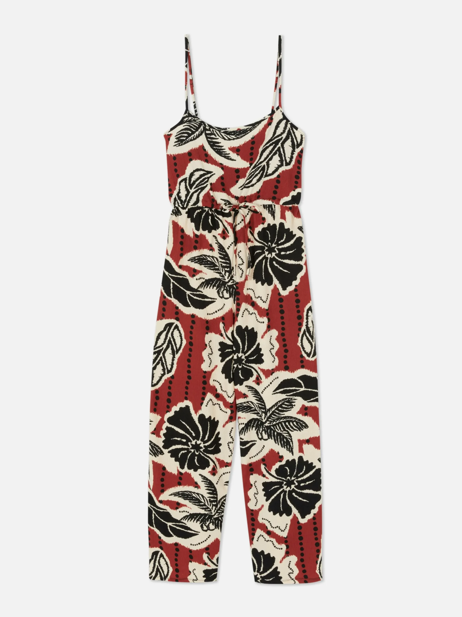 Jumpsuits Und Playsuits|Primark Strukturierter Krepp-Jumpsuit Zum Binden Rot