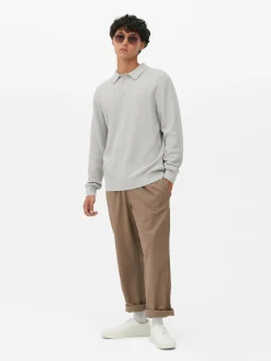 Pullover Und Cardigans|Primark Strukturierter Polopullover Grau