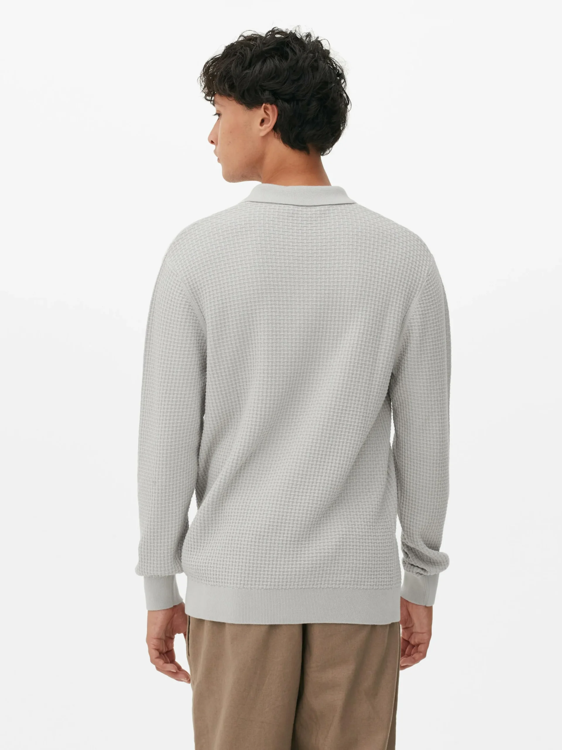 Pullover Und Cardigans|Primark Strukturierter Polopullover Grau