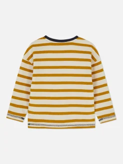 Tops Und T-Shirts|Primark Strukturiertes Langarm-T-Shirt Mit Streifen Senffarben