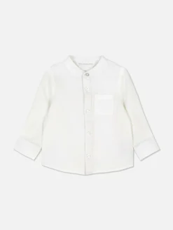 Tops Und T-Shirts|Primark Strukturiertes, Langärmeliges Hemd Weiß