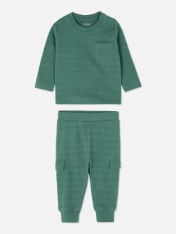 Sets Und Outfits|Primark Strukturiertes T-Shirt- Und Cargohosen Im Set Grün