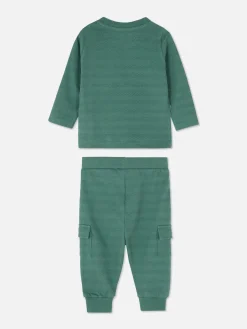 Sets Und Outfits|Primark Strukturiertes T-Shirt- Und Cargohosen Im Set Grün