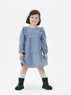 Kleider|Primark Stufenkleid Mit Lochstickerei Blau