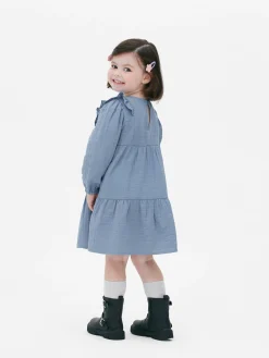 Kleider|Primark Stufenkleid Mit Lochstickerei Blau