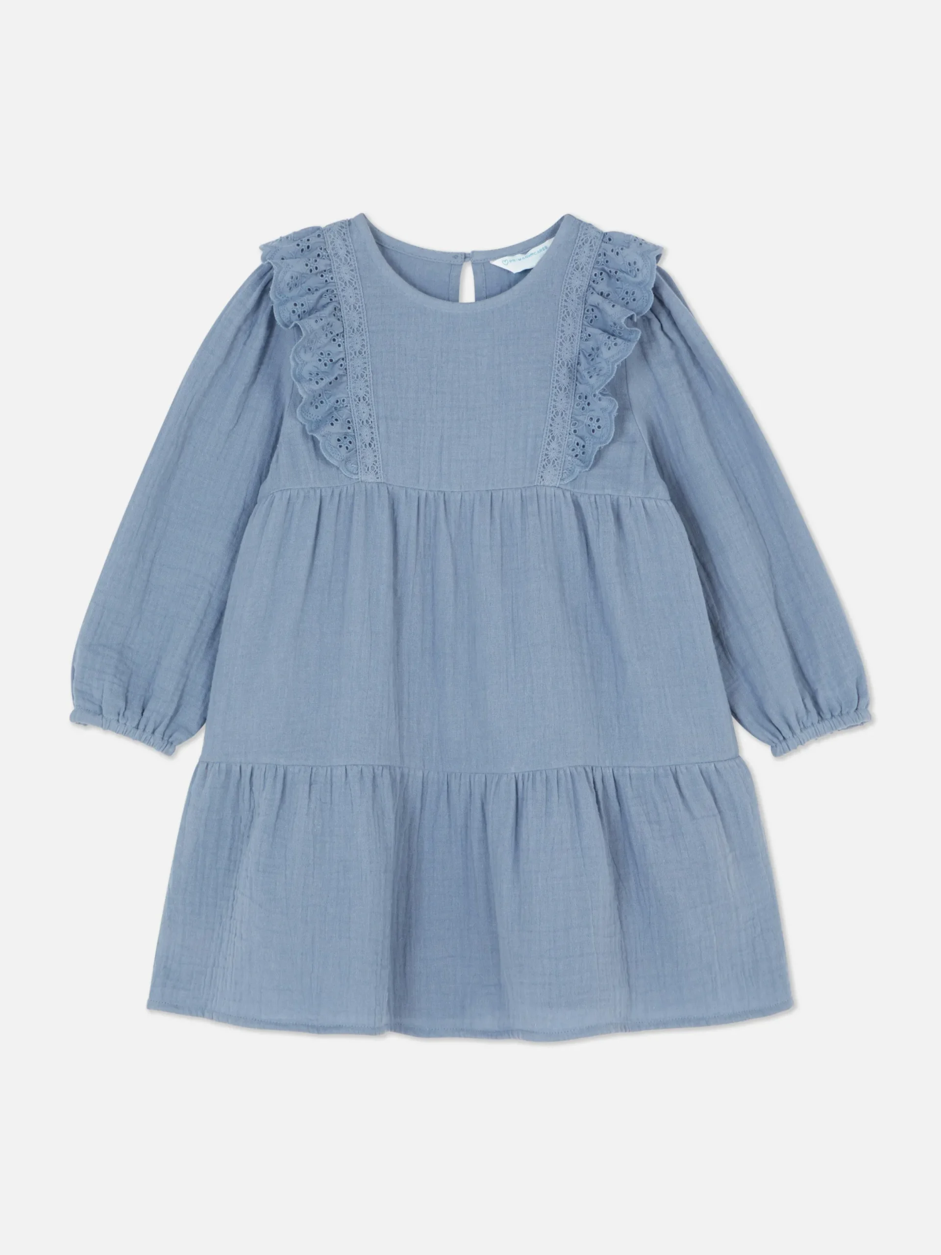 Kleider|Primark Stufenkleid Mit Lochstickerei Blau