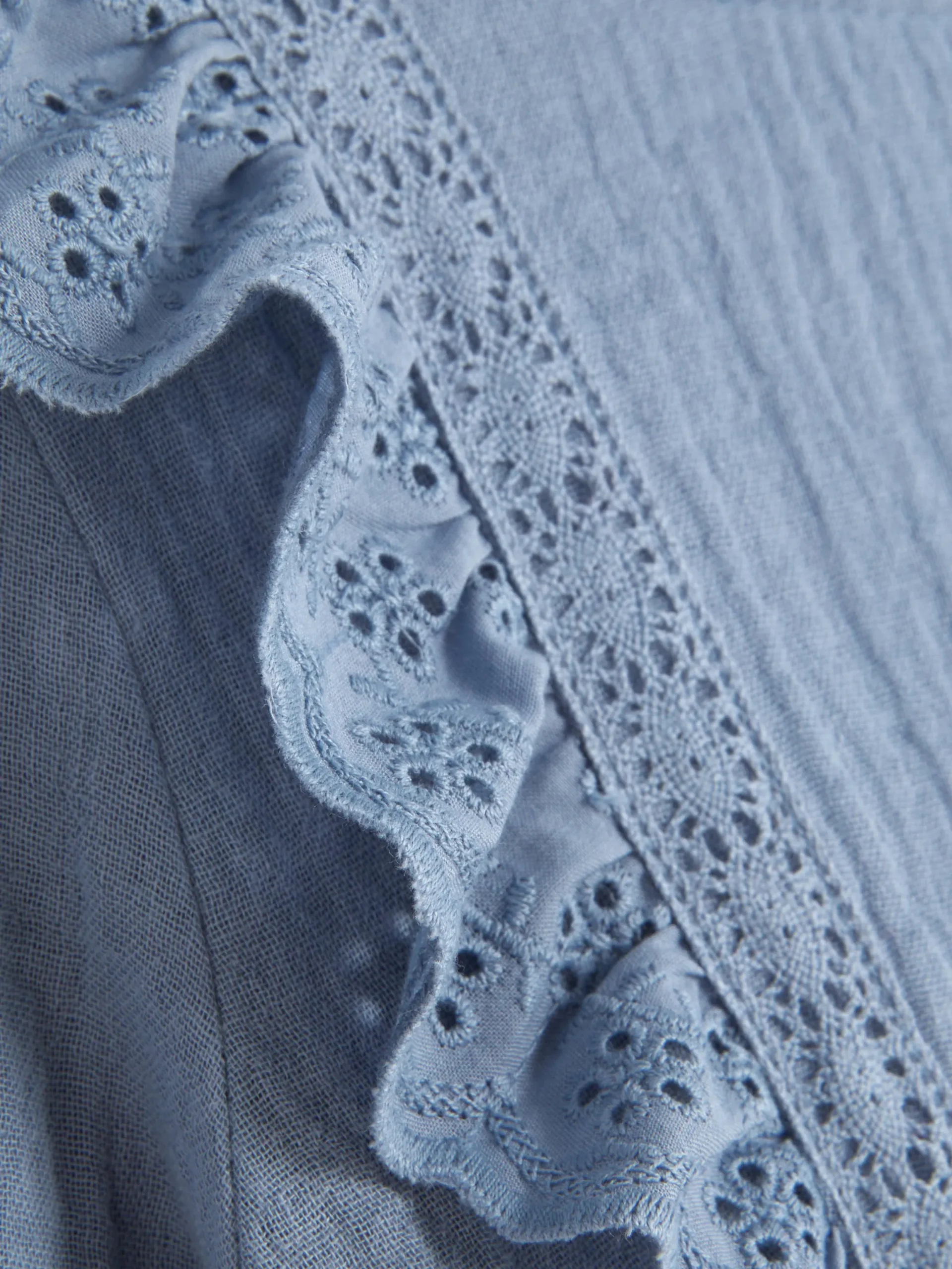 Kleider|Primark Stufenkleid Mit Lochstickerei Blau