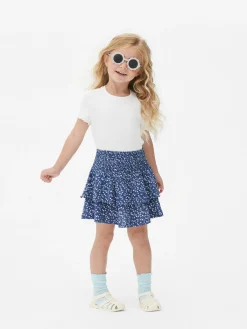 Röcke|Primark Stufenrock Mit Blumenmuster Blau