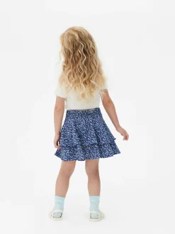 Röcke|Primark Stufenrock Mit Blumenmuster Blau