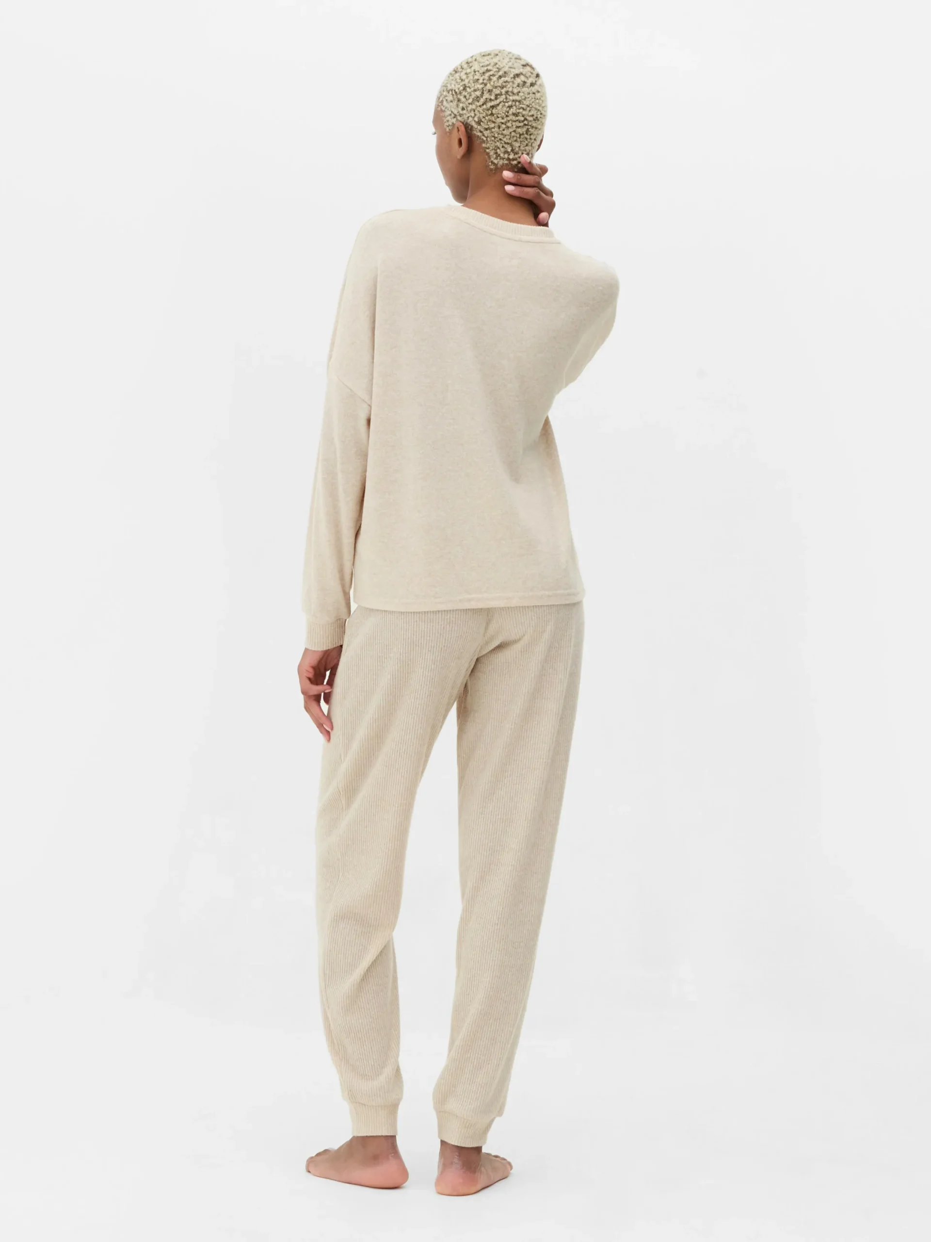 Schlafanzüge|Primark Superweicher, Langer Schlafanzug Hellbeige