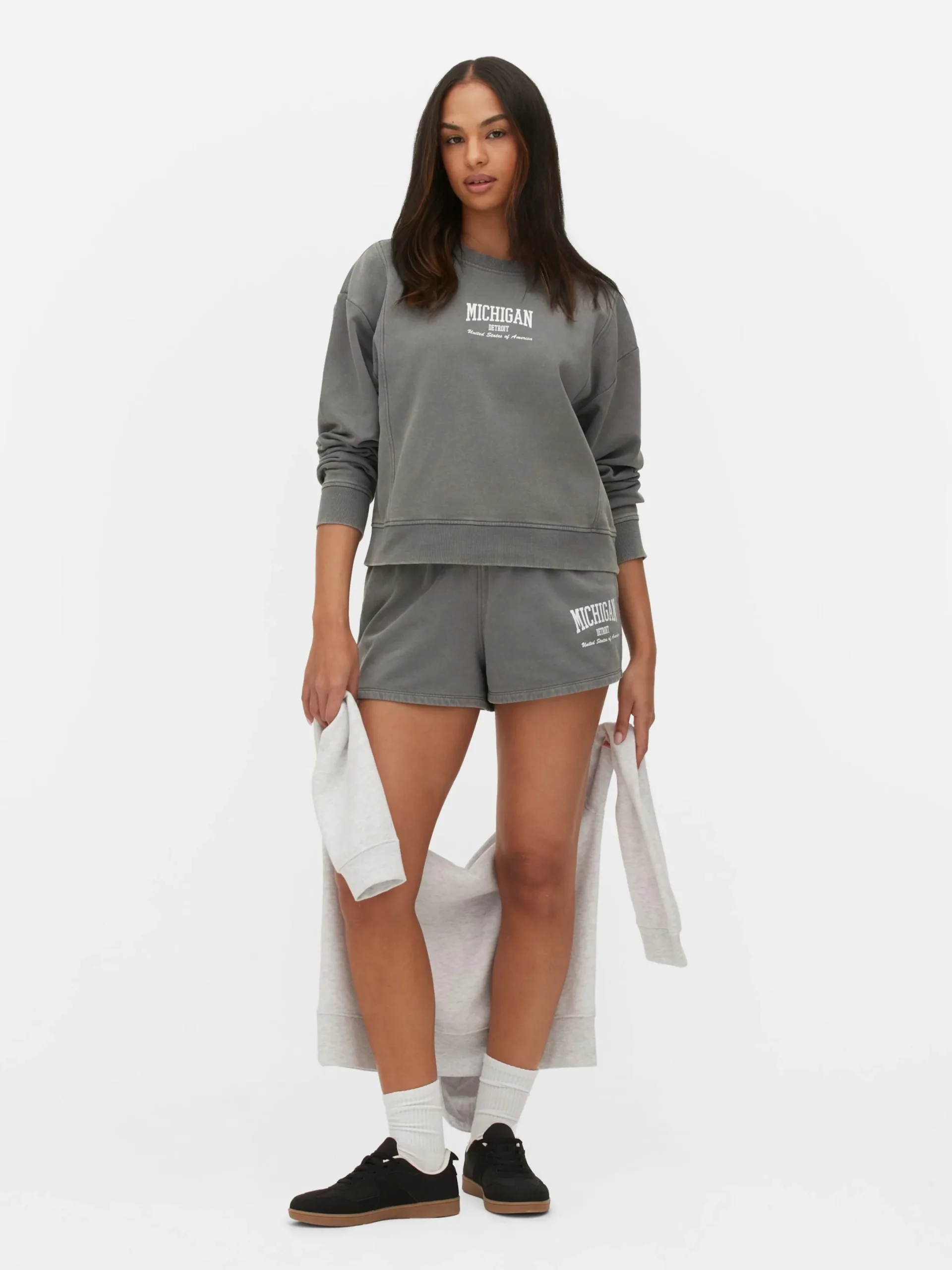 Loungewear|Hoodies Und Sweatshirts|Primark Sweatshirt In Acid-Wash-Optik Grau