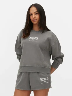 Loungewear|Hoodies Und Sweatshirts|Primark Sweatshirt In Acid-Wash-Optik Grau