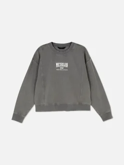 Loungewear|Hoodies Und Sweatshirts|Primark Sweatshirt In Acid-Wash-Optik Grau