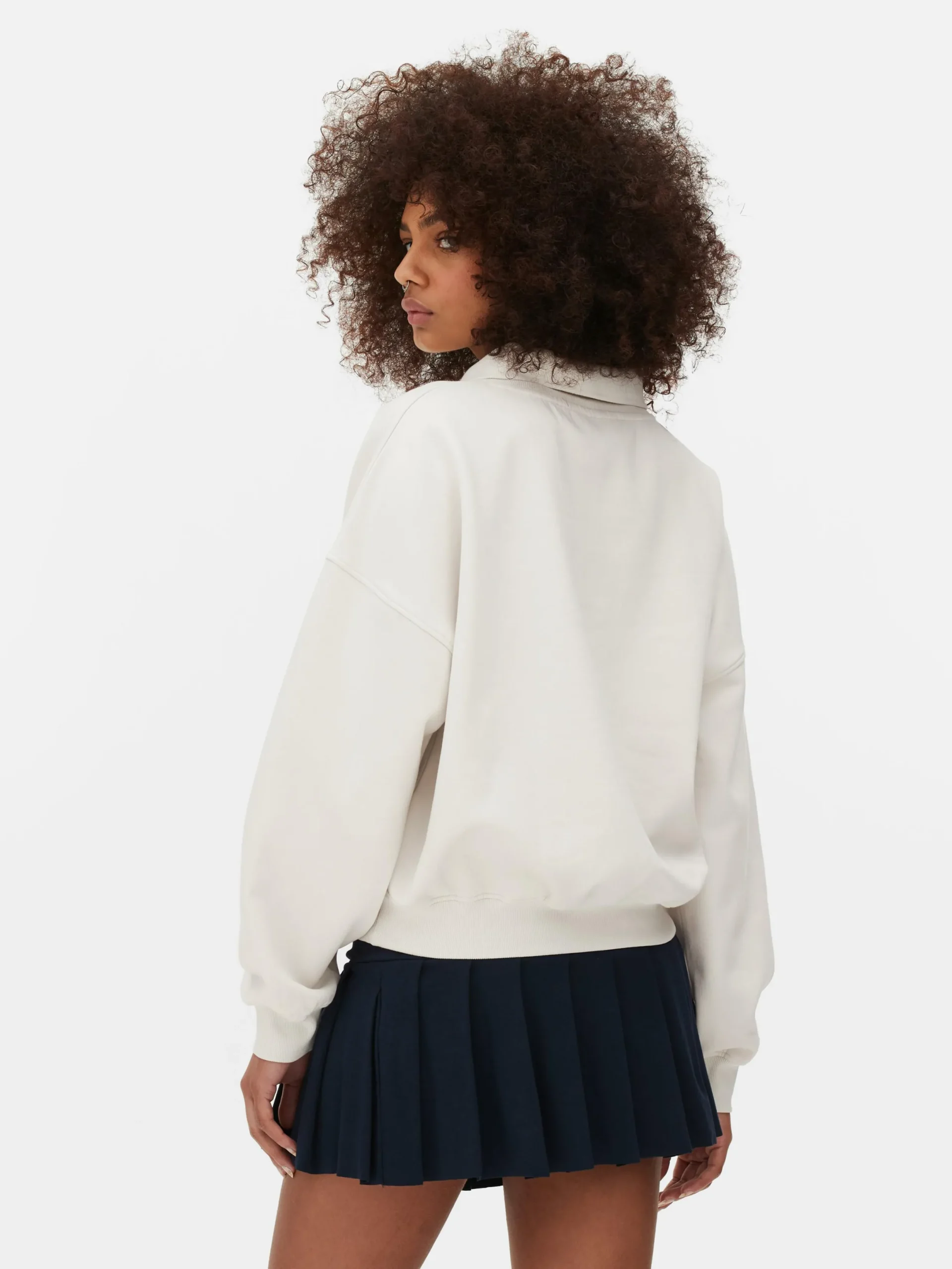 Hoodies Und Sweatshirts|Primark Sweatshirt Mit Kragen Und Grafik Cremefarben