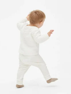 Sets Und Outfits|Primark Sweatshirt Mit Lamm-Motiv Und Leggings Im Set Elfenbeinfarben