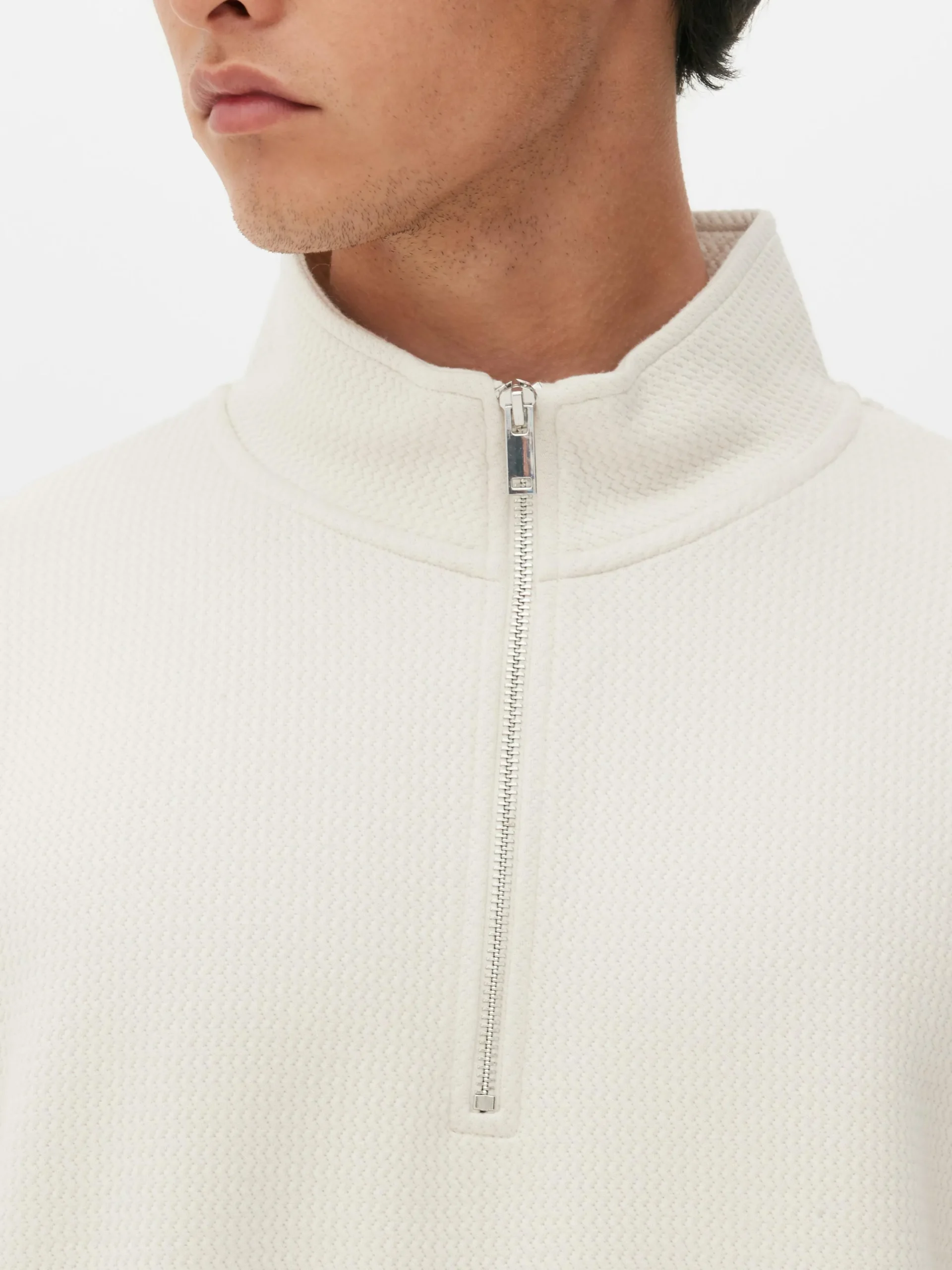 Hoodies Und Sweatshirts|Primark Sweatshirt Mit Reißverschluss Und Geometrie-Muster Ecrufarben