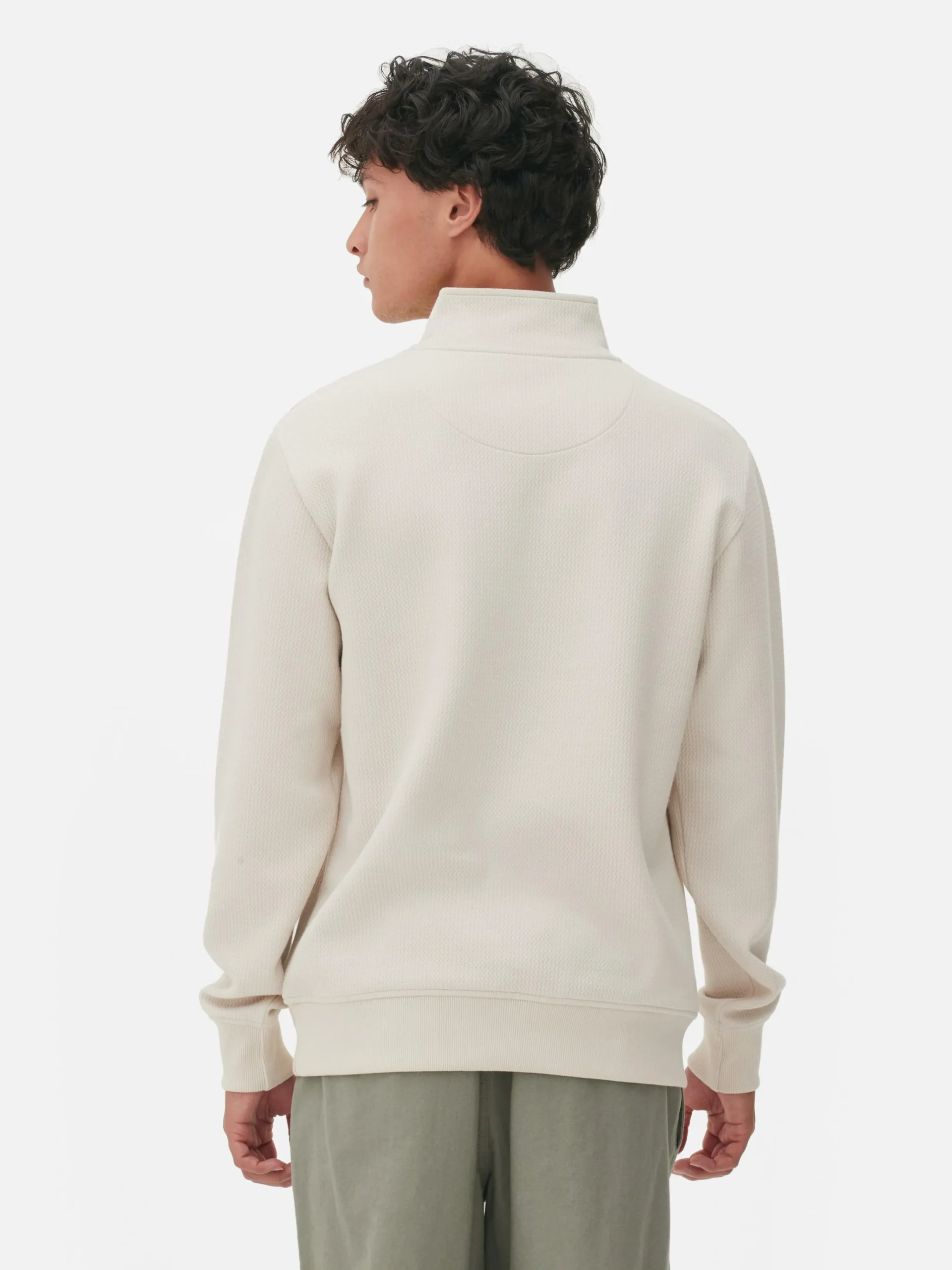 Hoodies Und Sweatshirts|Primark Sweatshirt Mit Reißverschluss Und Geometrie-Muster Ecrufarben