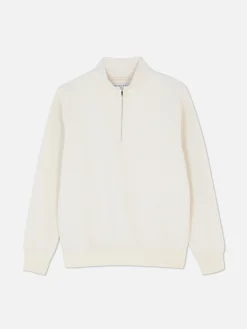 Hoodies Und Sweatshirts|Primark Sweatshirt Mit Reißverschluss Und Geometrie-Muster Ecrufarben