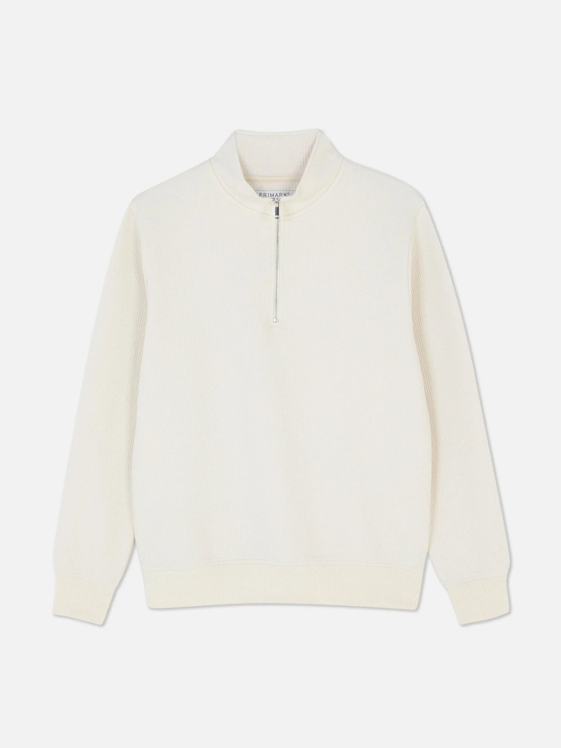 Hoodies Und Sweatshirts|Primark Sweatshirt Mit Reißverschluss Und Geometrie-Muster Ecrufarben