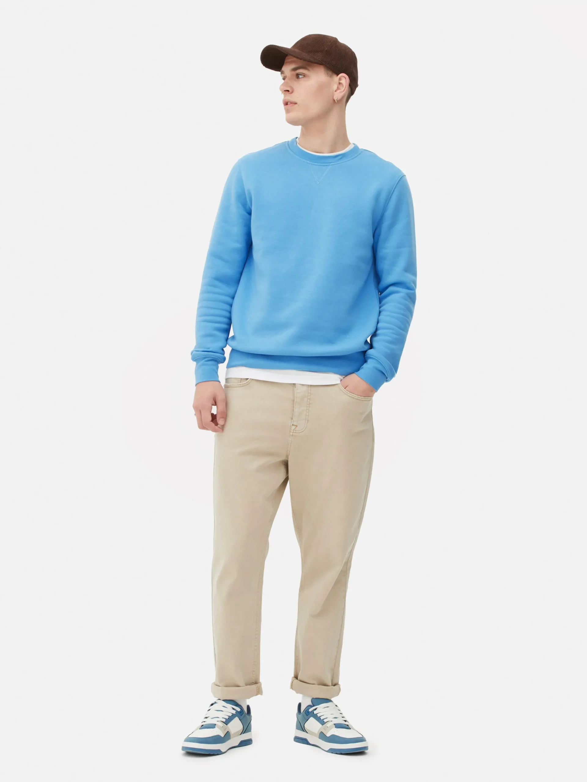 Loungewear|Hoodies Und Sweatshirts|Primark Sweatshirt Mit Rundhalsausschnitt Mittelblau
