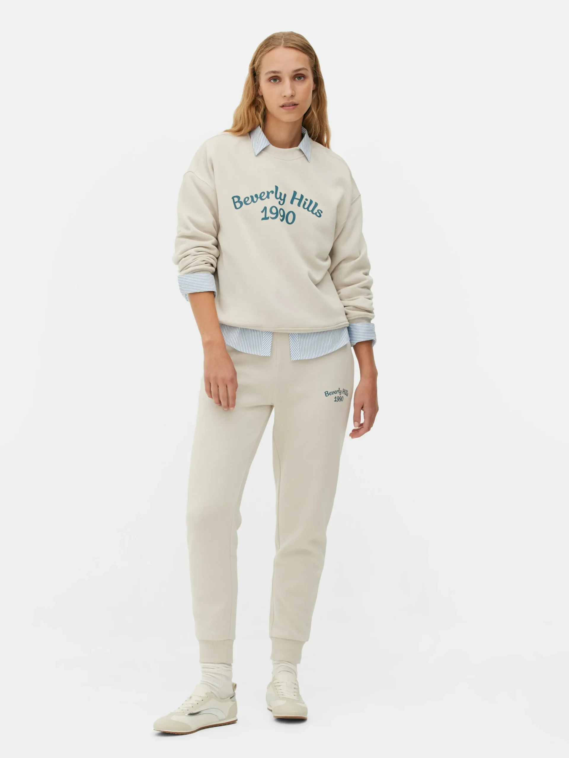 Hoodies Und Sweatshirts|Primark Sweatshirt Mit Slogan Und Rundhalsausschnitt Cremefarben