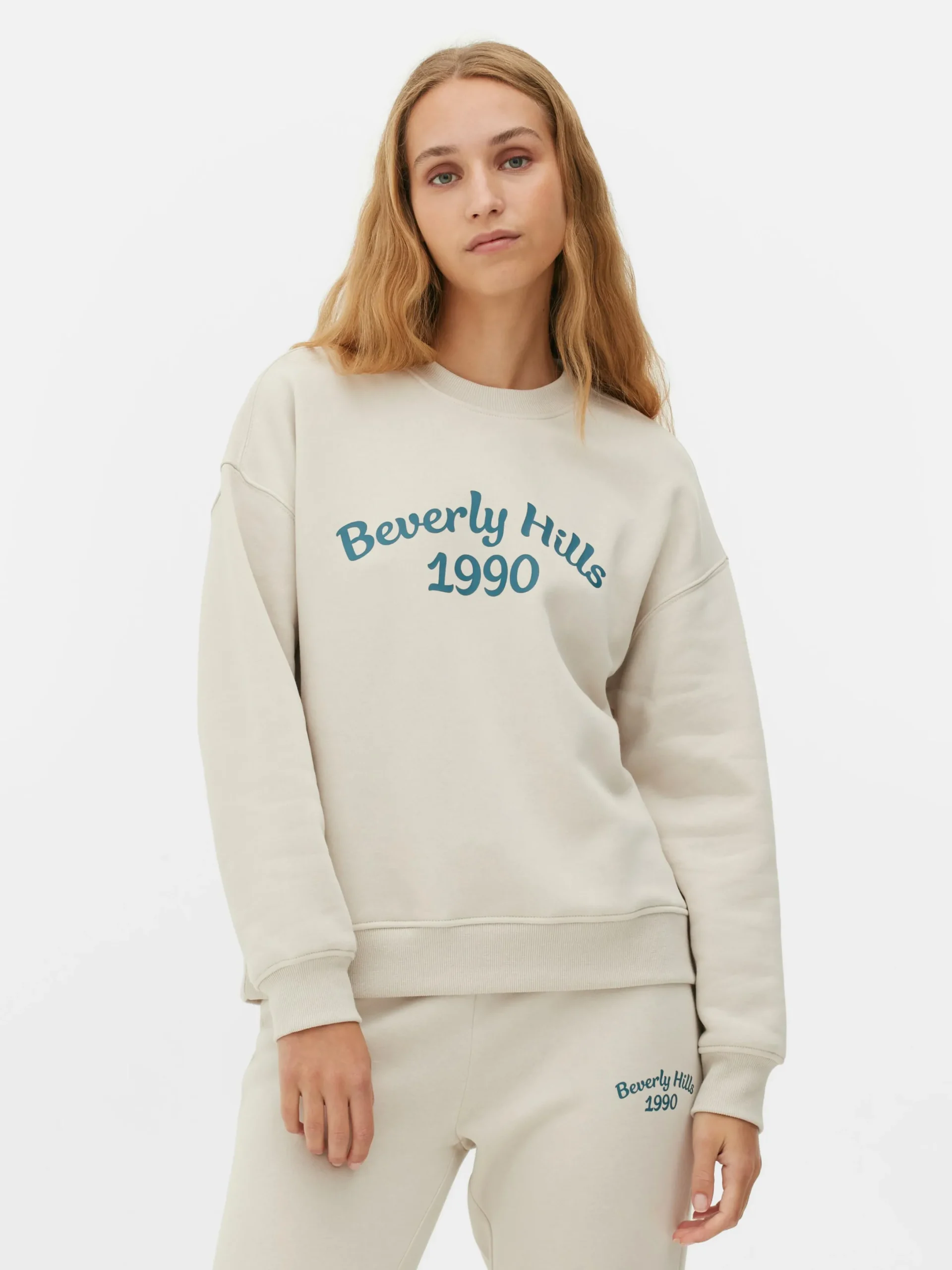 Hoodies Und Sweatshirts|Primark Sweatshirt Mit Slogan Und Rundhalsausschnitt Cremefarben