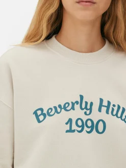 Hoodies Und Sweatshirts|Primark Sweatshirt Mit Slogan Und Rundhalsausschnitt Cremefarben