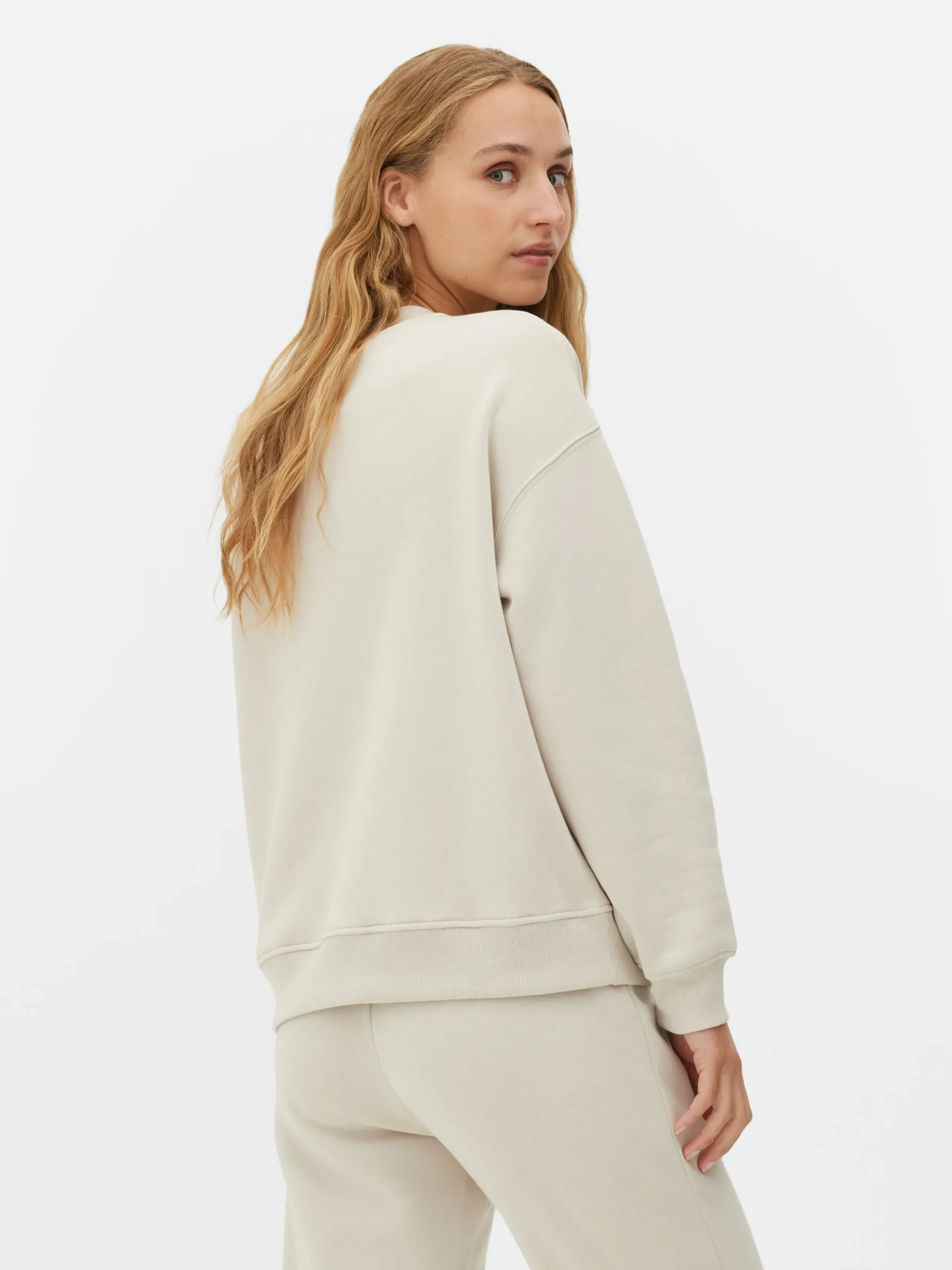Hoodies Und Sweatshirts|Primark Sweatshirt Mit Slogan Und Rundhalsausschnitt Cremefarben