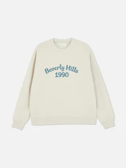 Hoodies Und Sweatshirts|Primark Sweatshirt Mit Slogan Und Rundhalsausschnitt Cremefarben
