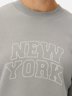Hoodies Und Sweatshirts|Primark Sweatshirt Mit Slogan Und Rundhalsausschnitt Grau