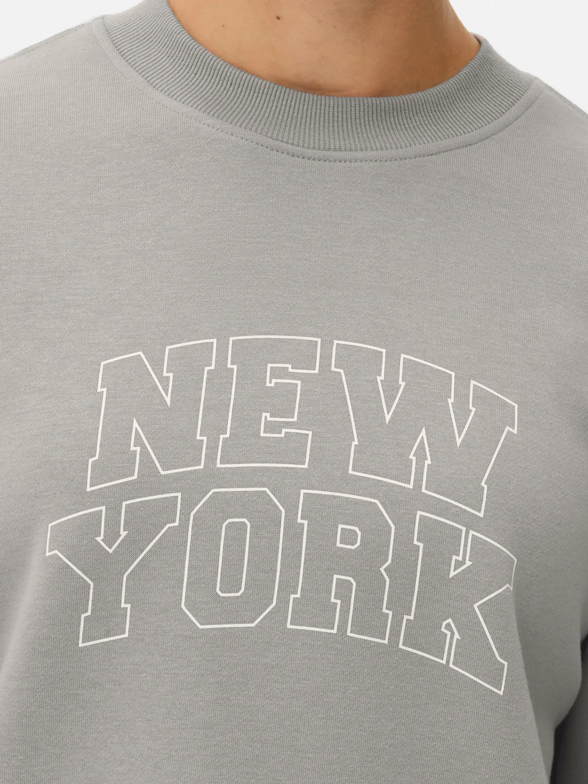 Hoodies Und Sweatshirts|Primark Sweatshirt Mit Slogan Und Rundhalsausschnitt Grau