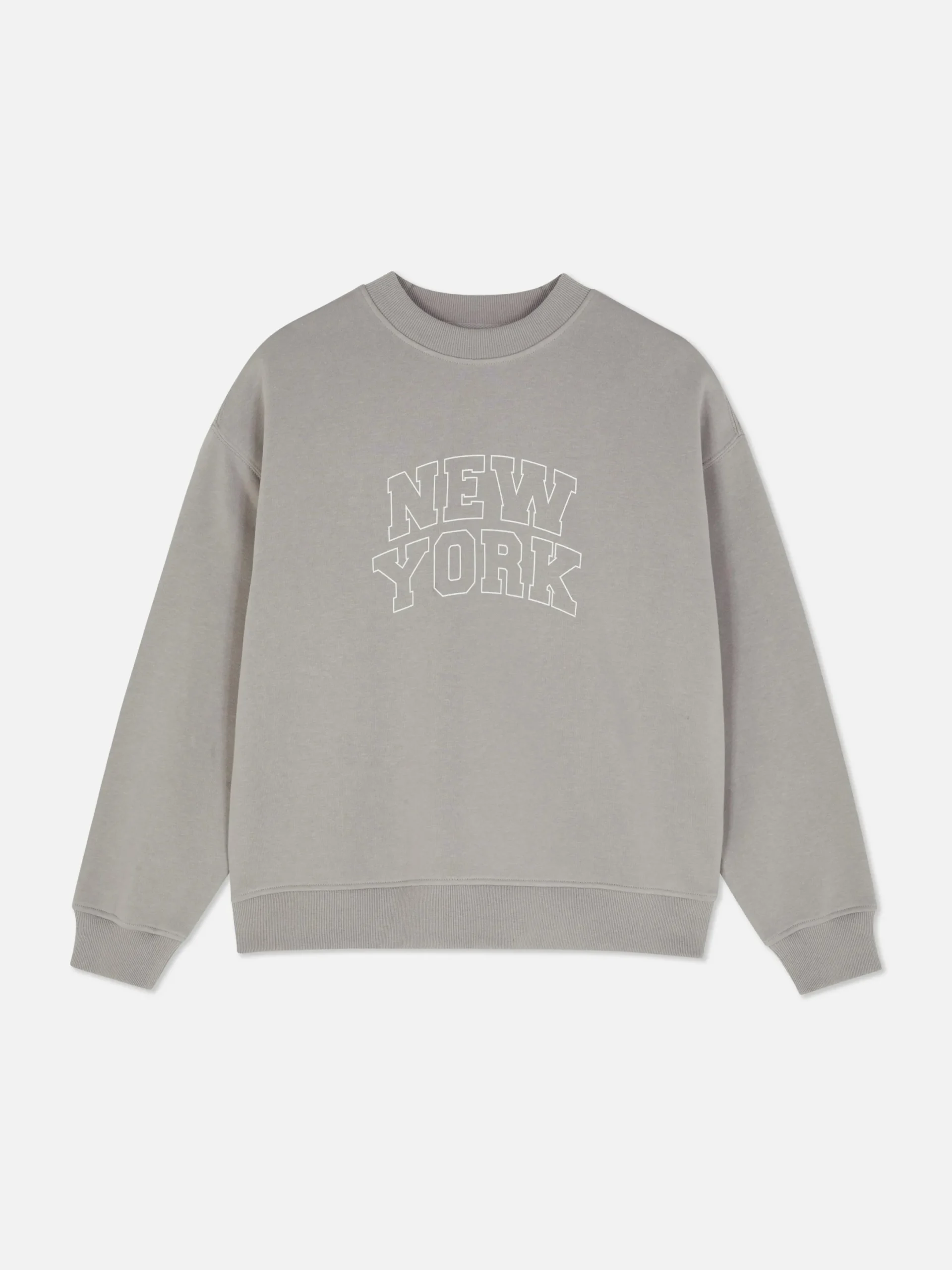 Hoodies Und Sweatshirts|Primark Sweatshirt Mit Slogan Und Rundhalsausschnitt Grau