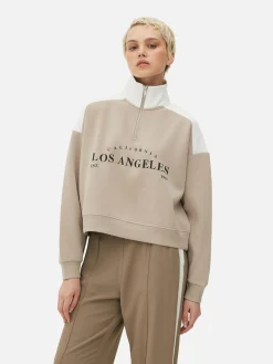 Hoodies Und Sweatshirts|Primark Sweatshirt Mit Trichterkragen Und Grafik Naturfarben
