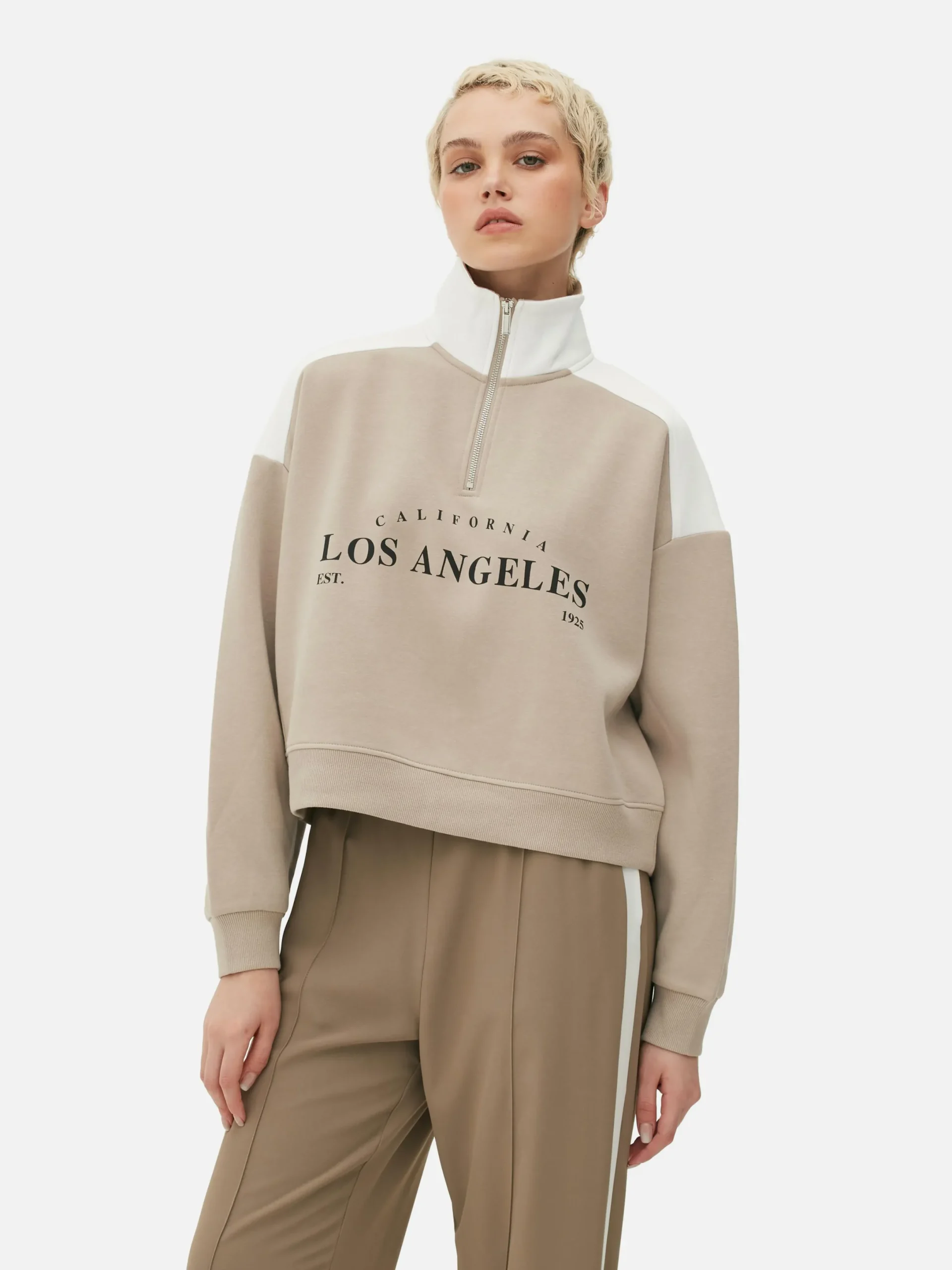 Hoodies Und Sweatshirts|Primark Sweatshirt Mit Trichterkragen Und Grafik Naturfarben