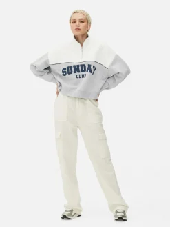 Hoodies Und Sweatshirts|Primark Sweatshirt Mit Trichterkragen Und Grafik Grau meliert