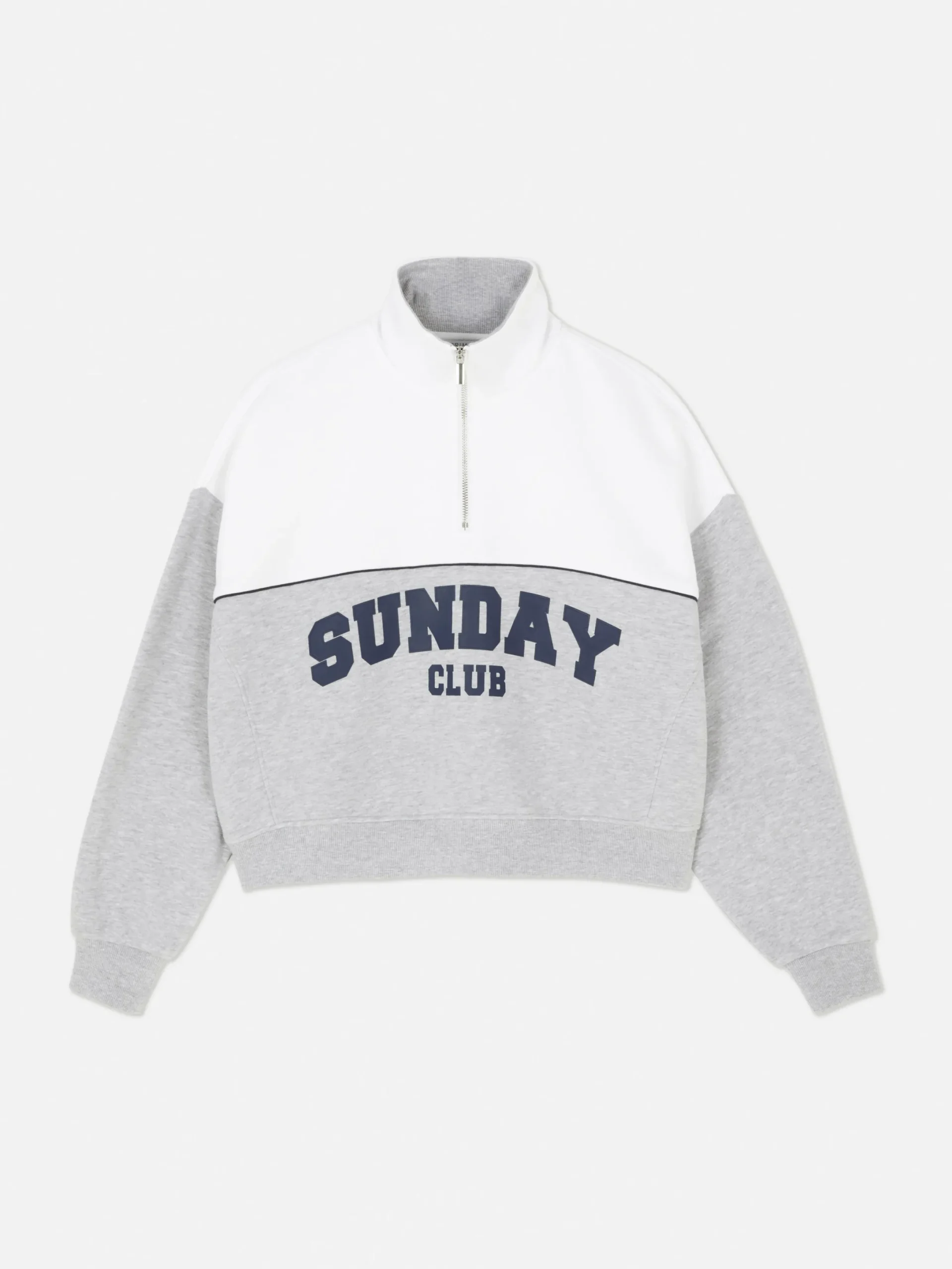 Hoodies Und Sweatshirts|Primark Sweatshirt Mit Trichterkragen Und Grafik Grau meliert