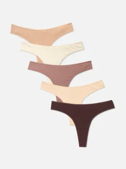 Slips|Primark Tangas Aus Baumwolle, 5er-Pack Naturfarben