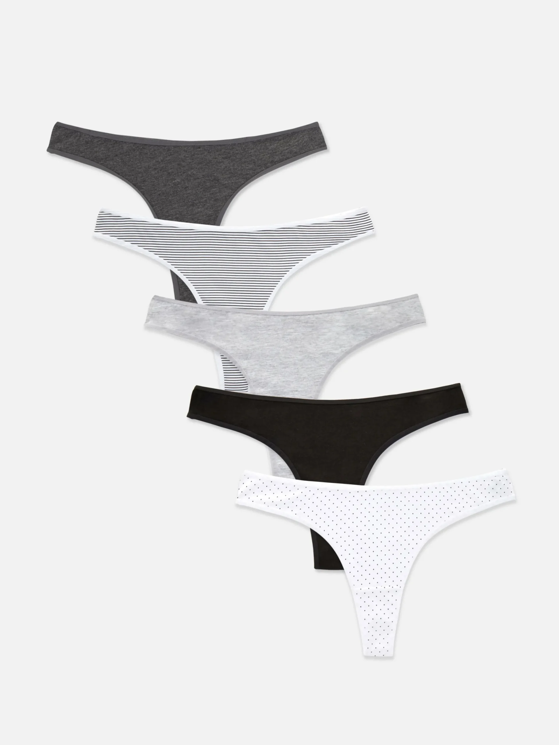 Slips|Primark Tangas Für Jeden Tag, 5er-Pack Schwarz/Weiß